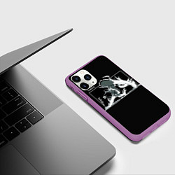 Чехол iPhone 11 Pro матовый Шихоин Йоруичи неко, цвет: 3D-фиолетовый — фото 2