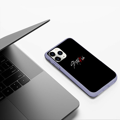 Чехол iPhone 11 Pro матовый Stray Kids white logo / 3D-Светло-сиреневый – фото 3