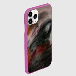Чехол iPhone 11 Pro матовый Темнота, тени и краски, цвет: 3D-фиолетовый — фото 2