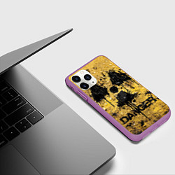 Чехол iPhone 11 Pro матовый Danger radiation, цвет: 3D-фиолетовый — фото 2
