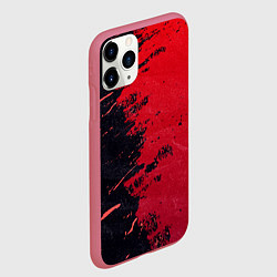 Чехол iPhone 11 Pro матовый Черное и красное, цвет: 3D-малиновый — фото 2