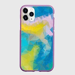 Чехол iPhone 11 Pro матовый Blue abstraction, цвет: 3D-фиолетовый