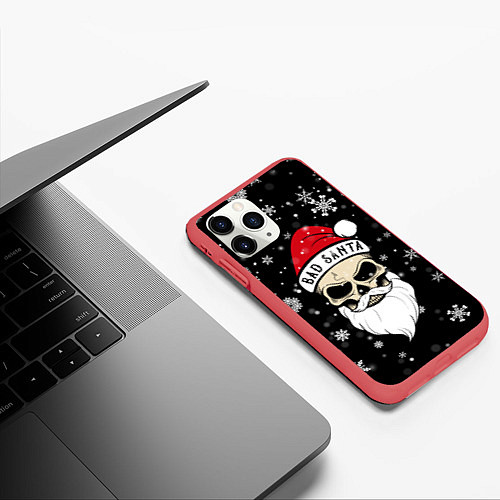 Чехол iPhone 11 Pro матовый Christmas Bad Santa / 3D-Красный – фото 3