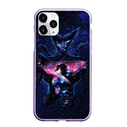 Чехол iPhone 11 Pro матовый One Punch Man Гароу Космос, цвет: 3D-светло-сиреневый