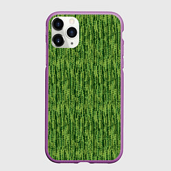 Чехол iPhone 11 Pro матовый Милитари полоска пиксельная, цвет: 3D-фиолетовый