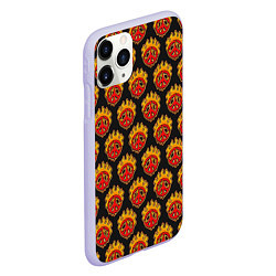 Чехол iPhone 11 Pro матовый Огненный знак мира, цвет: 3D-светло-сиреневый — фото 2