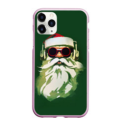 Чехол iPhone 11 Pro матовый Добрый Санта, цвет: 3D-розовый
