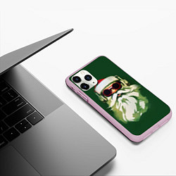 Чехол iPhone 11 Pro матовый Добрый Санта, цвет: 3D-розовый — фото 2
