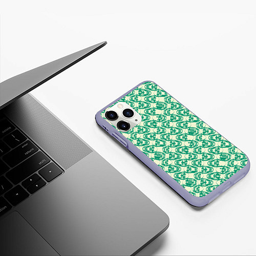 Чехол iPhone 11 Pro матовый Череп удлинённый / 3D-Светло-сиреневый – фото 3