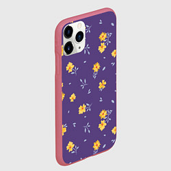 Чехол iPhone 11 Pro матовый Милые цветочки, цвет: 3D-малиновый — фото 2