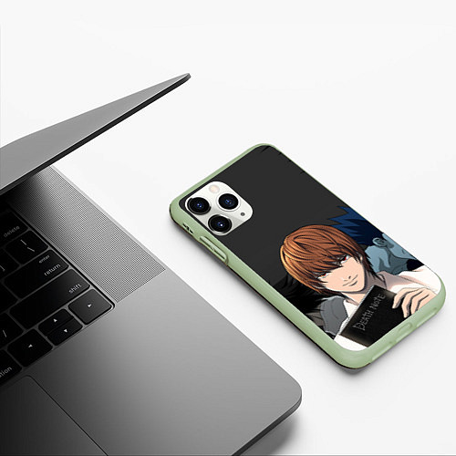 Чехол iPhone 11 Pro матовый Death note / 3D-Салатовый – фото 3