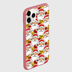 Чехол iPhone 11 Pro матовый Новогодний Дед Мороз, цвет: 3D-малиновый — фото 2