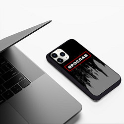 Чехол iPhone 11 Pro матовый Ярослав - в красной рамке на темном, цвет: 3D-черный — фото 2