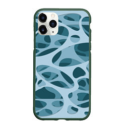 Чехол iPhone 11 Pro матовый Снежные лабиринты, цвет: 3D-темно-зеленый