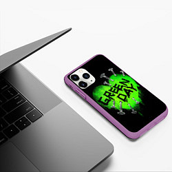 Чехол iPhone 11 Pro матовый Green day heart nails, цвет: 3D-фиолетовый — фото 2
