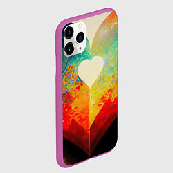 Чехол iPhone 11 Pro матовый Your heart, цвет: 3D-фиолетовый — фото 2