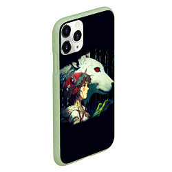 Чехол iPhone 11 Pro матовый Сан с богиней Моро, цвет: 3D-салатовый — фото 2