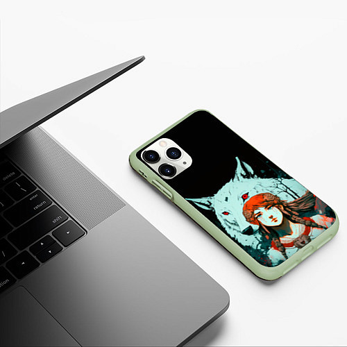 Чехол iPhone 11 Pro матовый Принцесса мстительных духов / 3D-Салатовый – фото 3