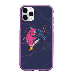 Чехол iPhone 11 Pro матовый Малиновая луна, цвет: 3D-фиолетовый