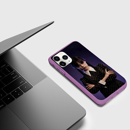 Чехол iPhone 11 Pro матовый Wednesday: Violet Light / 3D-Фиолетовый – фото 3