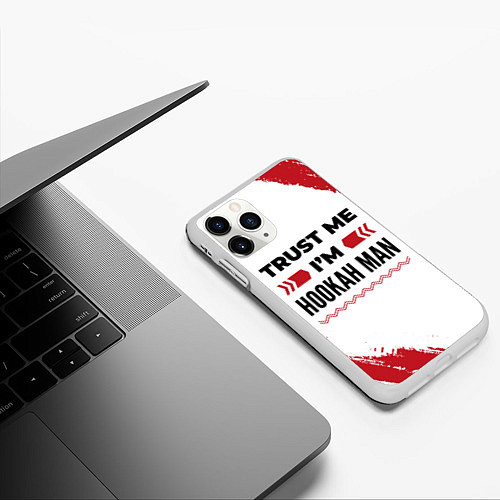 Чехол iPhone 11 Pro матовый Trust me Im hookah man white / 3D-Белый – фото 3