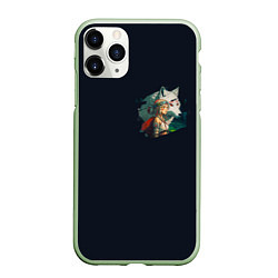 Чехол iPhone 11 Pro матовый Повелительница зверей и дочь волчицы, цвет: 3D-салатовый