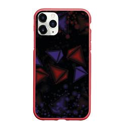 Чехол iPhone 11 Pro матовый Красные и синие треугольники, цвет: 3D-красный