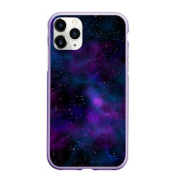Чехол iPhone 11 Pro матовый Космос с галактиками, цвет: 3D-светло-сиреневый