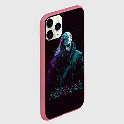 Чехол iPhone 11 Pro матовый Ведьмак в неоновом стиле, цвет: 3D-малиновый — фото 2