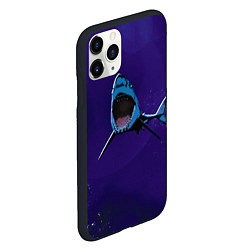 Чехол iPhone 11 Pro матовый Акула в синем море, цвет: 3D-черный — фото 2