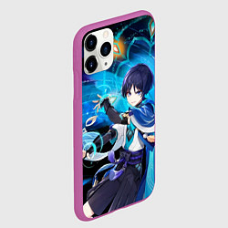 Чехол iPhone 11 Pro матовый Странник: Genshin impact, цвет: 3D-фиолетовый — фото 2