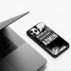 Чехол iPhone 11 Pro матовый Worlds okayest admin - dark, цвет: 3D-черный — фото 2