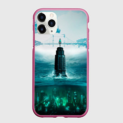 Чехол iPhone 11 Pro матовый Биошoк, цвет: 3D-малиновый