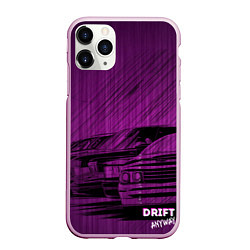 Чехол iPhone 11 Pro матовый Drift anyway следуй за белым кроликом, цвет: 3D-розовый