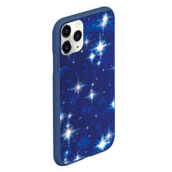 Чехол iPhone 11 Pro матовый Сияющие и блестящие звезды в ночном небе, цвет: 3D-тёмно-синий — фото 2