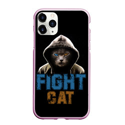 Чехол iPhone 11 Pro матовый Бойцовский клуб : бойцовский кот, цвет: 3D-розовый