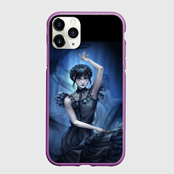 Чехол iPhone 11 Pro матовый Уэнсдэй Аддамс: Танец, цвет: 3D-фиолетовый