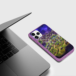 Чехол iPhone 11 Pro матовый Фортнайт карта, цвет: 3D-фиолетовый — фото 2