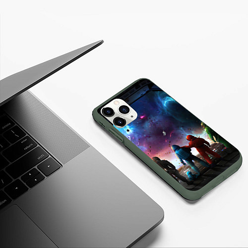 Чехол iPhone 11 Pro матовый Амонг ас / 3D-Темно-зеленый – фото 3