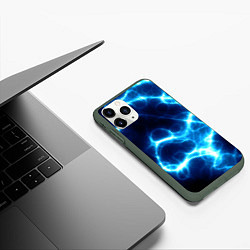 Чехол iPhone 11 Pro матовый Молния грозовая - электрические разряды, цвет: 3D-темно-зеленый — фото 2