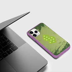 Чехол iPhone 11 Pro матовый Поп ит доллар хаки, цвет: 3D-фиолетовый — фото 2