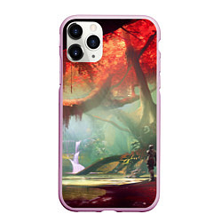 Чехол iPhone 11 Pro матовый Destiny пейзаж джунглей, цвет: 3D-розовый