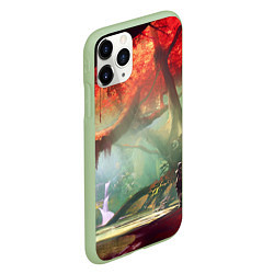 Чехол iPhone 11 Pro матовый Destiny пейзаж джунглей, цвет: 3D-салатовый — фото 2