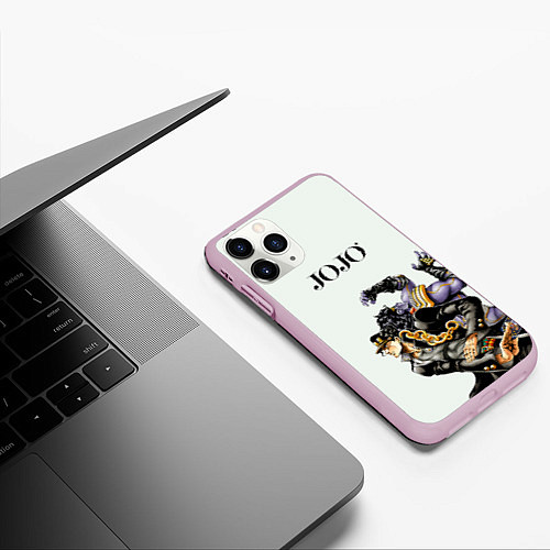 Чехол iPhone 11 Pro матовый Стенд Джотаро Куджо Star Platinum / 3D-Розовый – фото 3