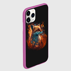 Чехол iPhone 11 Pro матовый Огненная лиса, цвет: 3D-фиолетовый — фото 2