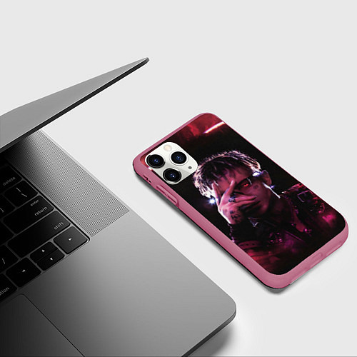 Чехол iPhone 11 Pro матовый Кибер Сайонара / 3D-Малиновый – фото 3