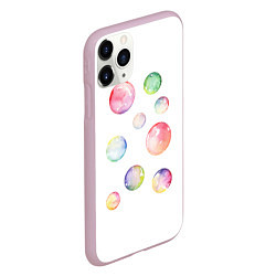 Чехол iPhone 11 Pro матовый Мыльные пузыри, цвет: 3D-розовый — фото 2