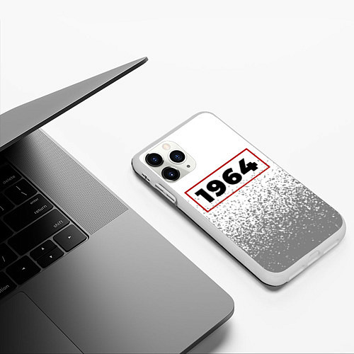 Чехол iPhone 11 Pro матовый 1964 - в красной рамке на светлом / 3D-Белый – фото 3