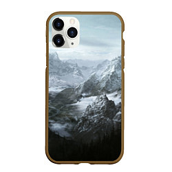 Чехол iPhone 11 Pro матовый Природа Скайрима, цвет: 3D-коричневый