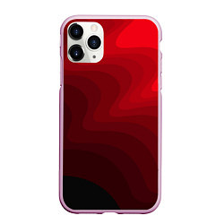Чехол iPhone 11 Pro матовый Красный абстрактный фон волны, цвет: 3D-розовый